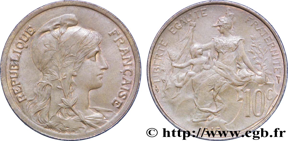 10 centimes Daniel-Dupuis 1915  F.136/25 TTB54 