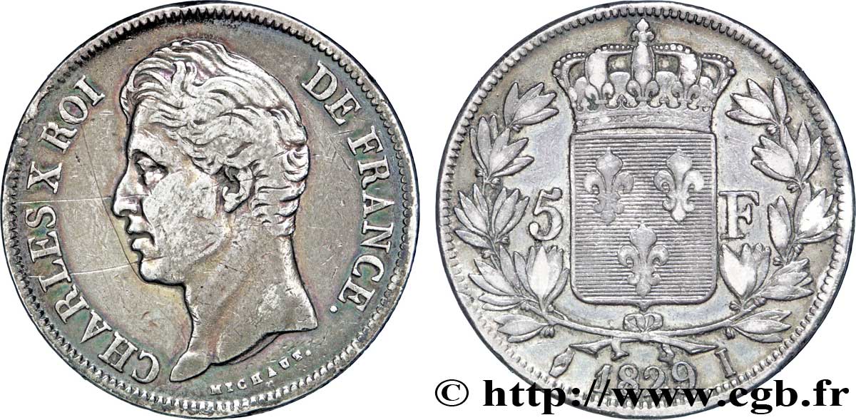 5 francs Charles X, 2e type 1829 Limoges F.311/32 VF30 