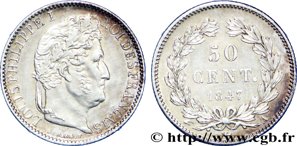 50 centimes Louis-Philippe 1847 Paris F.183/13 MS62 