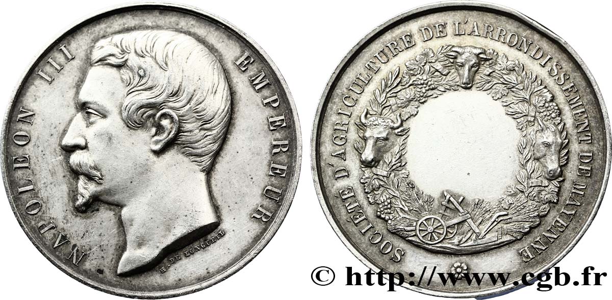 Médaille AR 41, Société d’agriculture de l’arrondissement de Mayenne 1858 -  TTB 