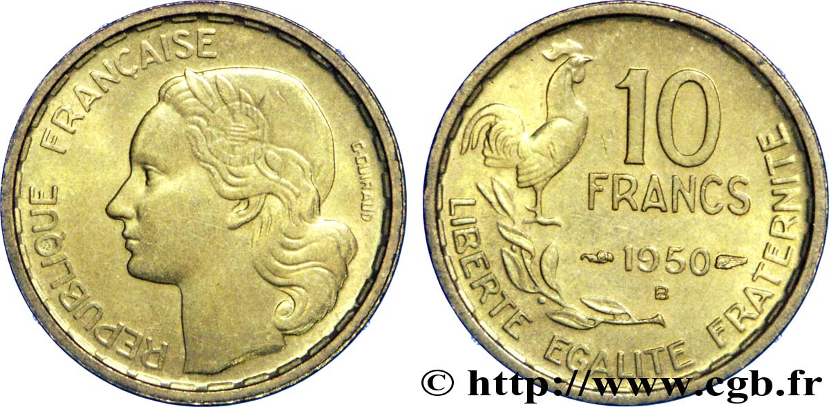 10 francs Guiraud 1950 Beaumont-Le-Roger F.363/3 EBC58 