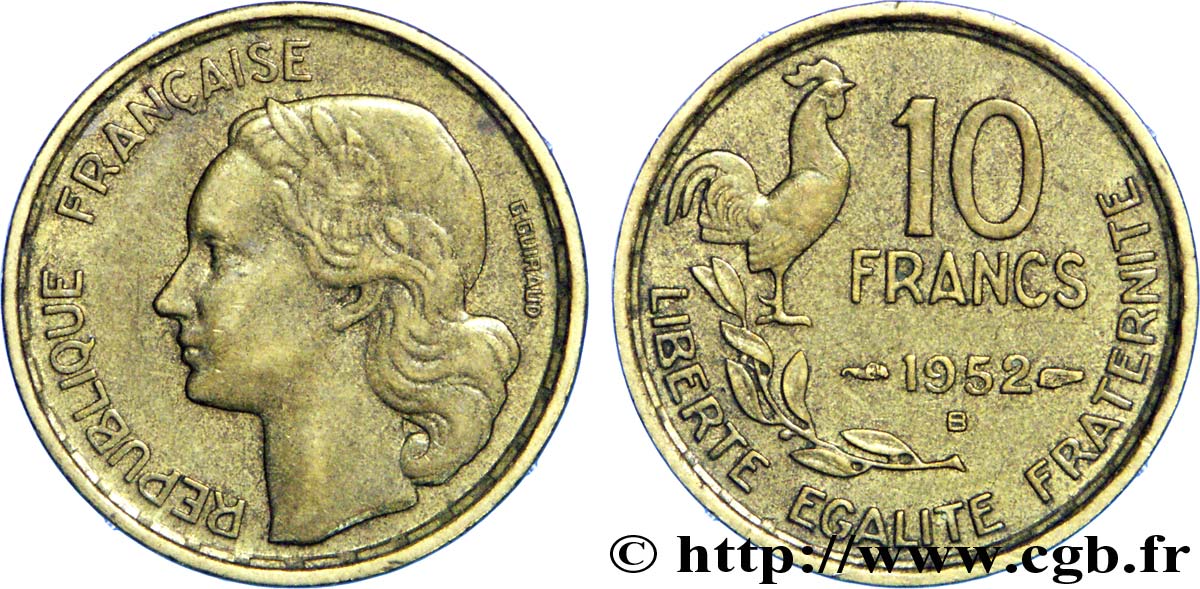 10 francs Guiraud 1952 Beaumont-Le-Roger F.363/7 BB50 