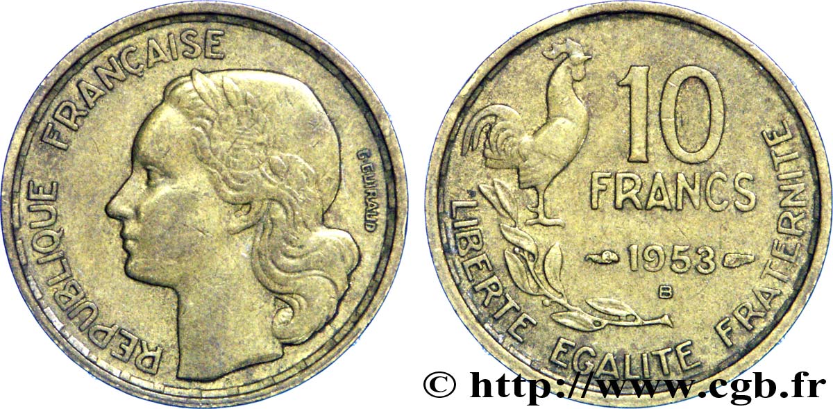 10 francs Guiraud 1953 Beaumont-Le-Roger F.363/9 TTB50 