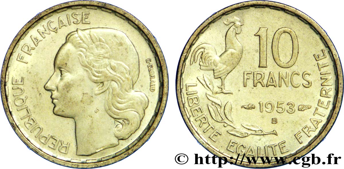 10 francs Guiraud 1953 Beaumont-Le-Roger F.363/9 SUP58 