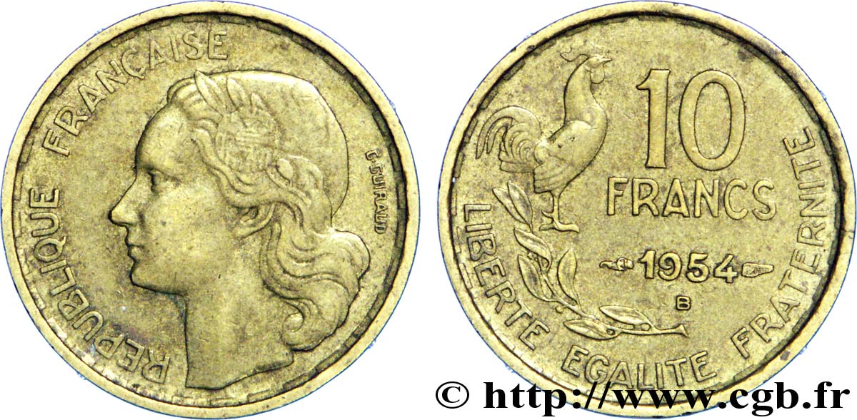 10 francs Guiraud 1954 Beaumont-Le-Roger F.363/11 AU50 
