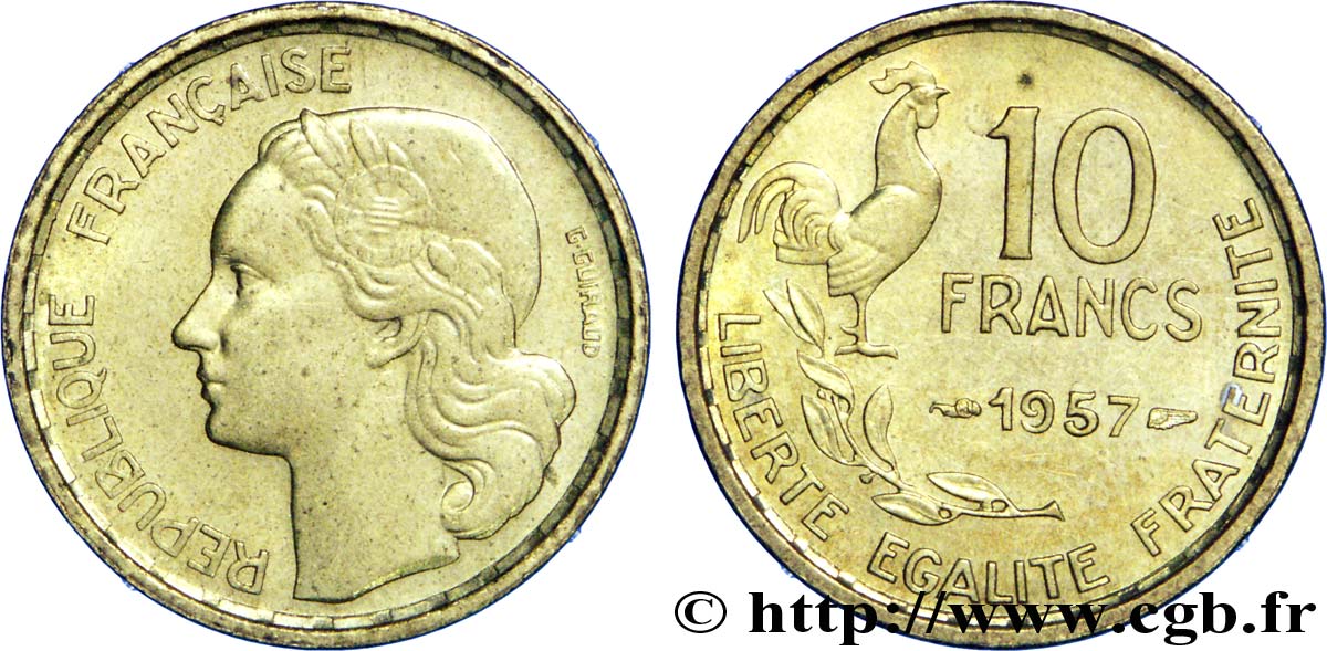 10 francs Guiraud 1957  F.363/13 SUP58 