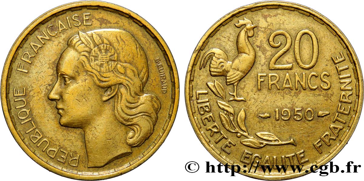 20 francs G. Guiraud 1950  F.402/2 TTB 