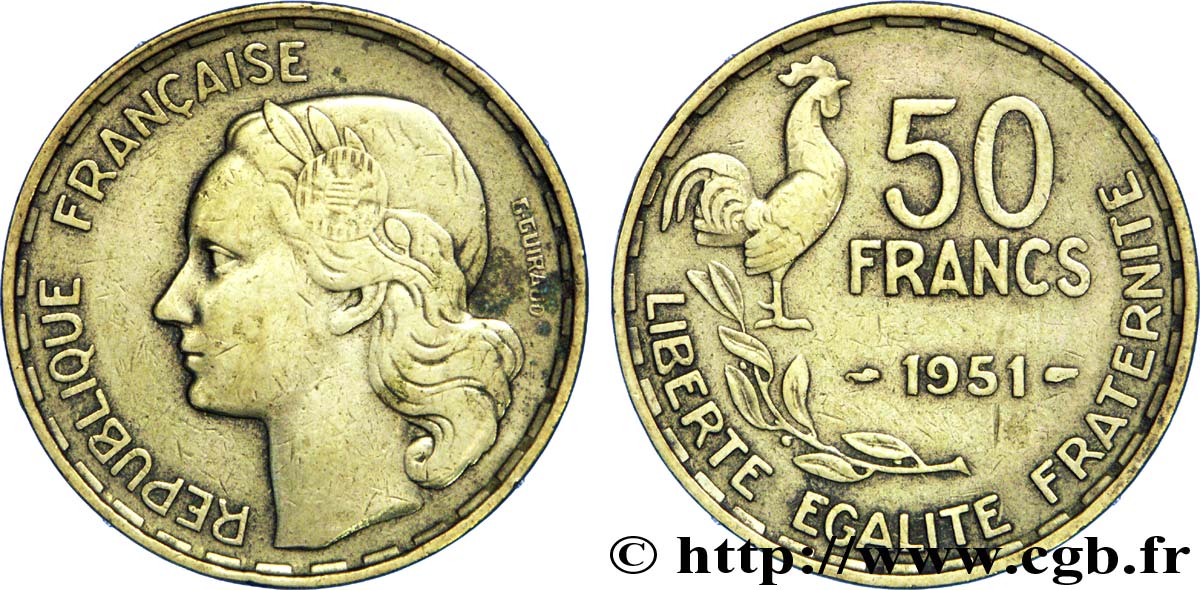 50 francs Guiraud 1951  F.425/5 XF40 