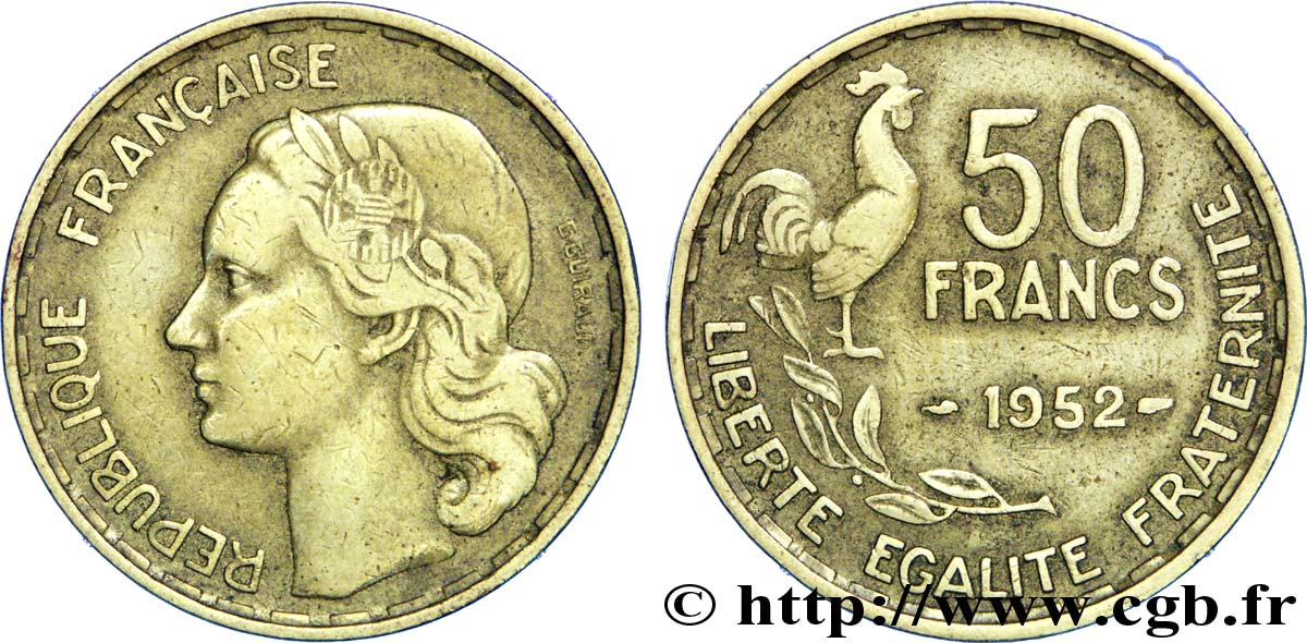 50 francs Guiraud 1952  F.425/8 XF40 