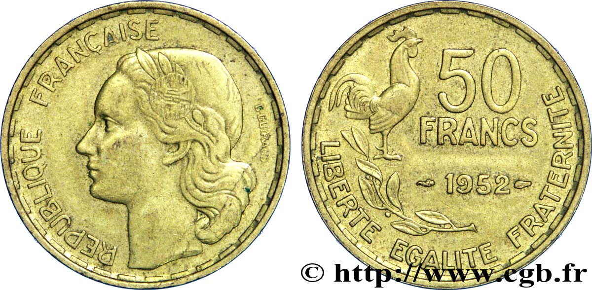 50 francs Guiraud 1952  F.425/8 AU53 