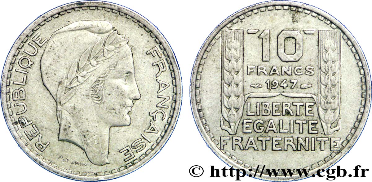 10 francs Turin, petite tête 1947  F.362/1 XF45 