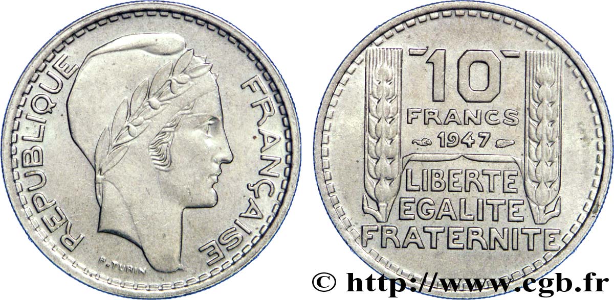 10 francs Turin, petite tête 1947  F.362/1 SUP58 