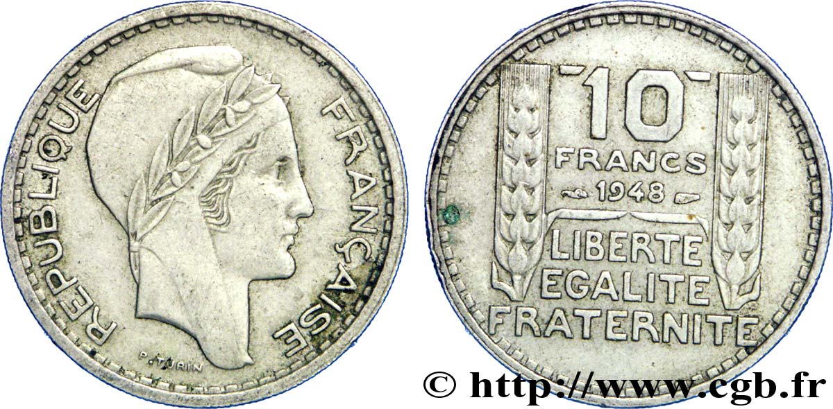 10 francs Turin, petite tête 1948  F.362/3 TTB45 