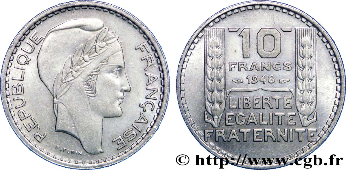 10 francs Turin, petite tête 1948  F.362/3 SUP58 