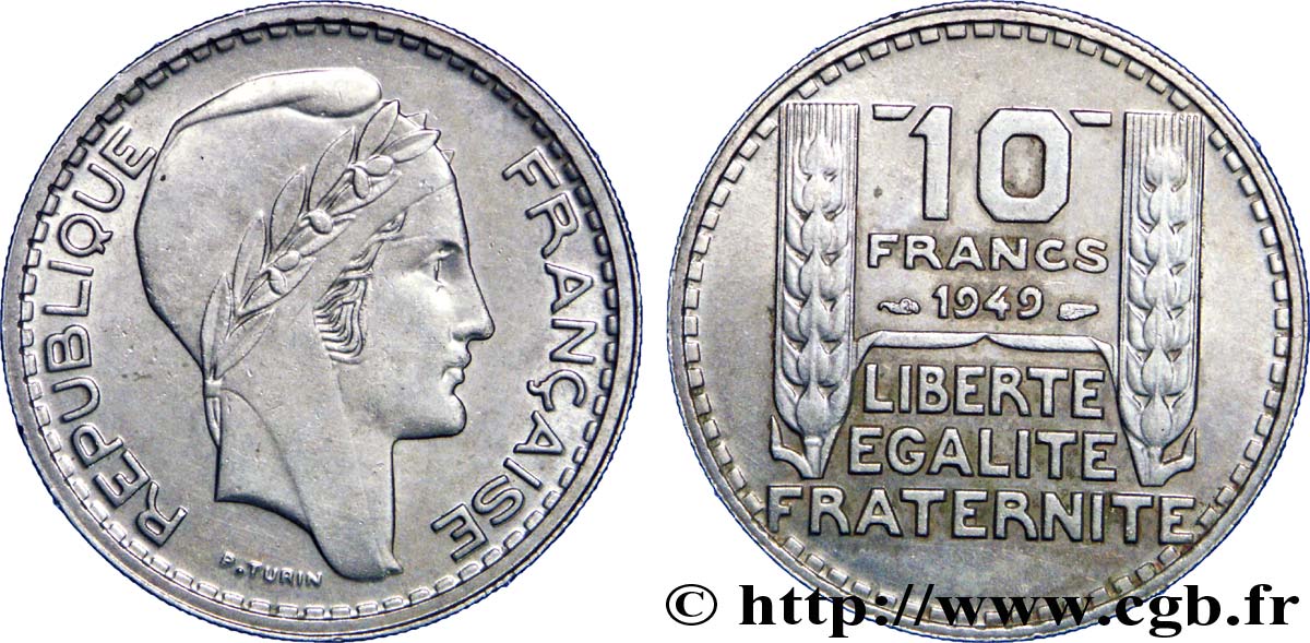 10 francs Turin, petite tête 1949  F.362/6 SUP60 