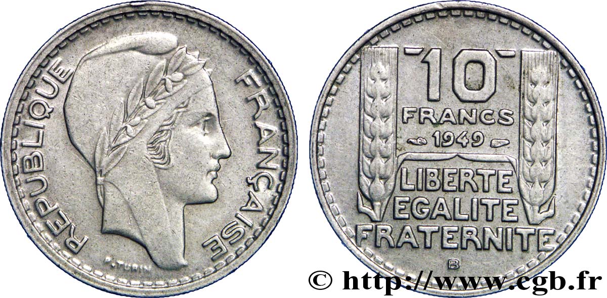 10 francs Turin, petite tête 1949 Beaumont-Le-Roger F.362/7 MBC50 