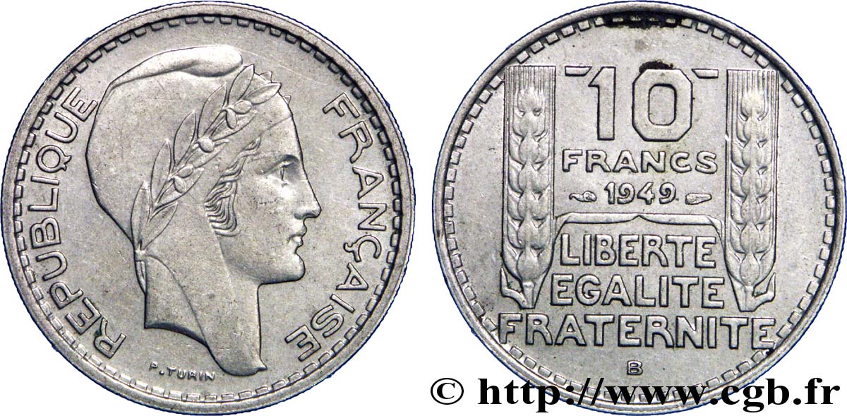 10 francs Turin, petite tête 1949 Beaumont-Le-Roger F.362/7 SUP55 