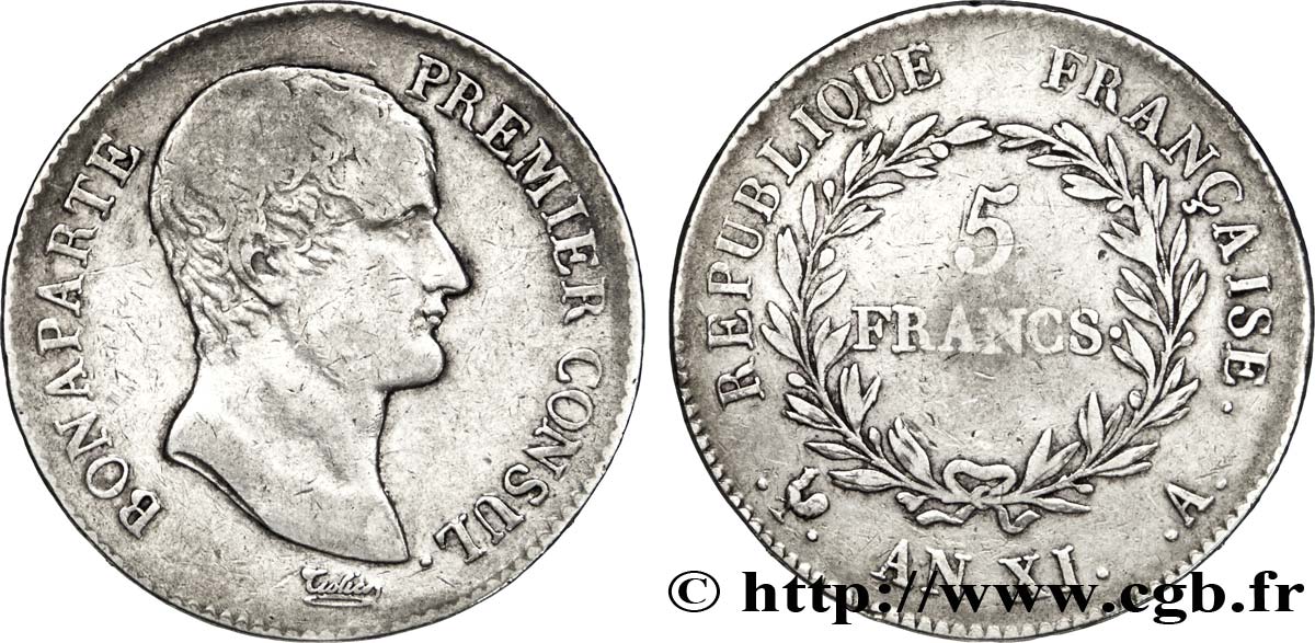 5 francs Bonaparte Premier Consul 1803 Paris F.301/1 TB30 