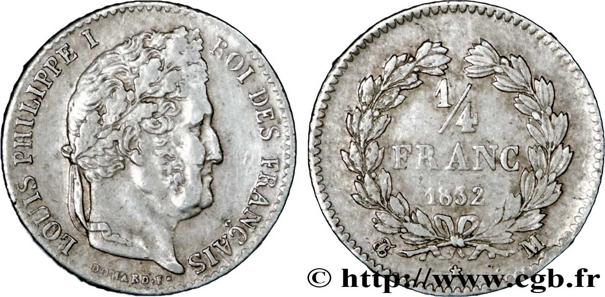 1/4 franc Louis-Philippe 1832 Toulouse F.166/24 TTB45 