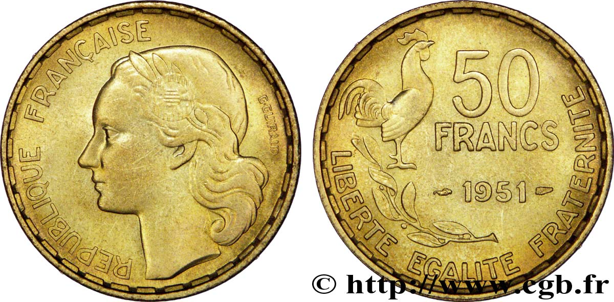 50 francs Guiraud 1951  F.425/5 MS63 