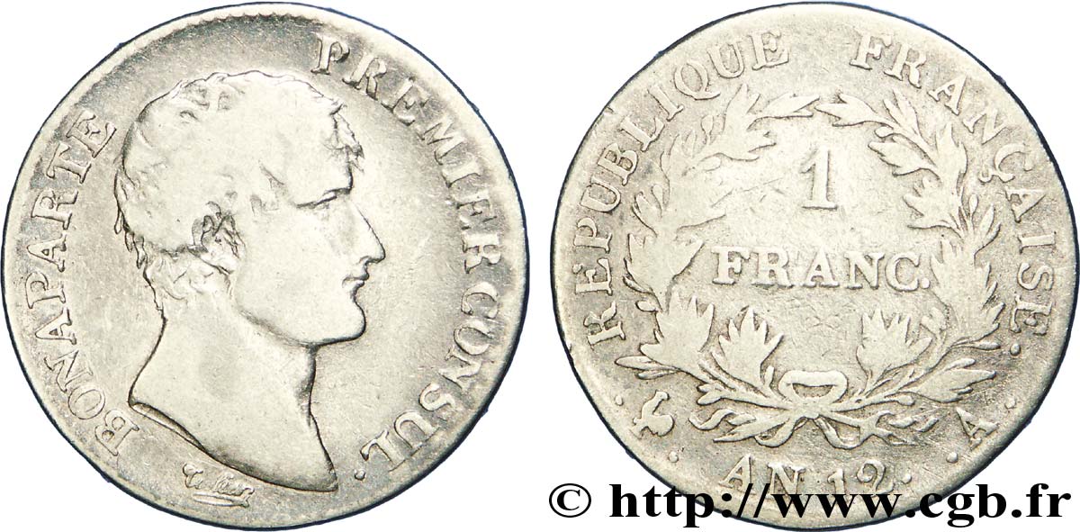 1 franc Bonaparte Premier Consul 1804 Paris F.200/8 TB20 