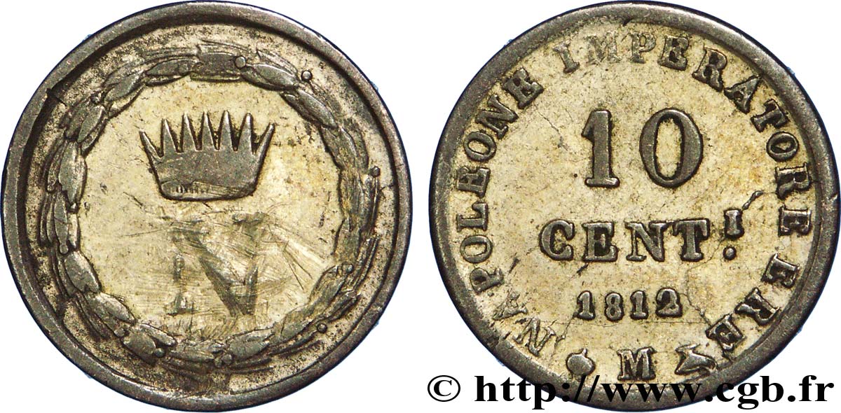 10 centesimi 1812 Milan M.292  MB20 