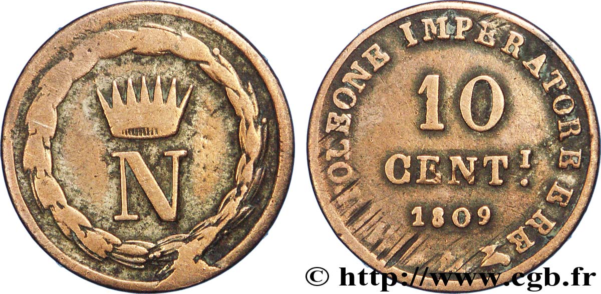 10 centesimi 1809 Milan VG.1341  BC18 