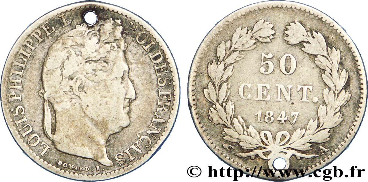 50 centimes Louis-Philippe 1847 Paris F.183/13 VF20 