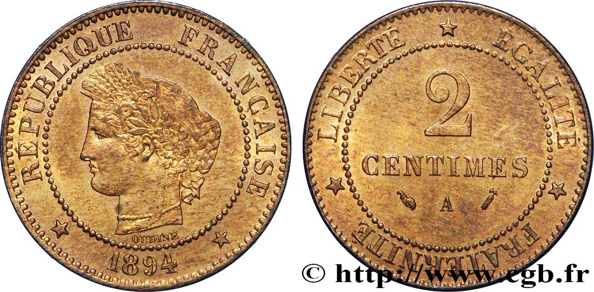 2 centimes Cérès 1894 Paris F.109/20 EBC61 