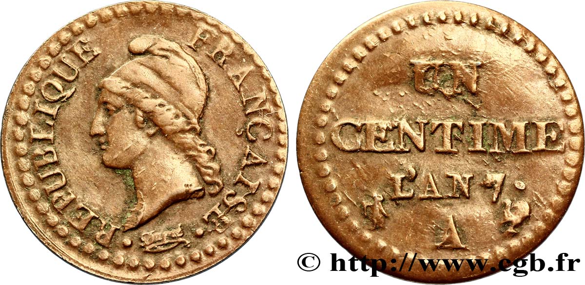 Un centime Dupré, grand 7 1799 Paris F.100/16 MBC45 