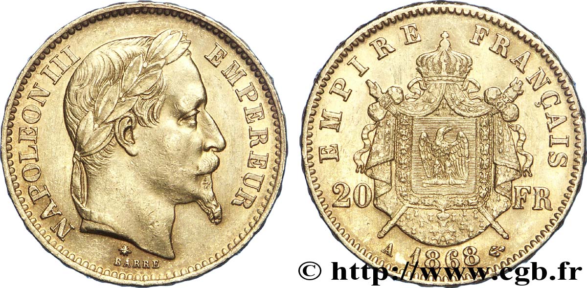 Valeur Pièce 20 Francs Or Napoléon 3 1868