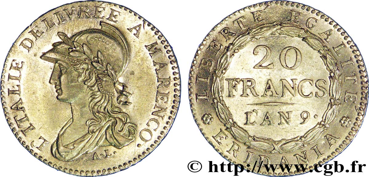 20 francs Marengo 1801 Turin VG.842  SUP58 