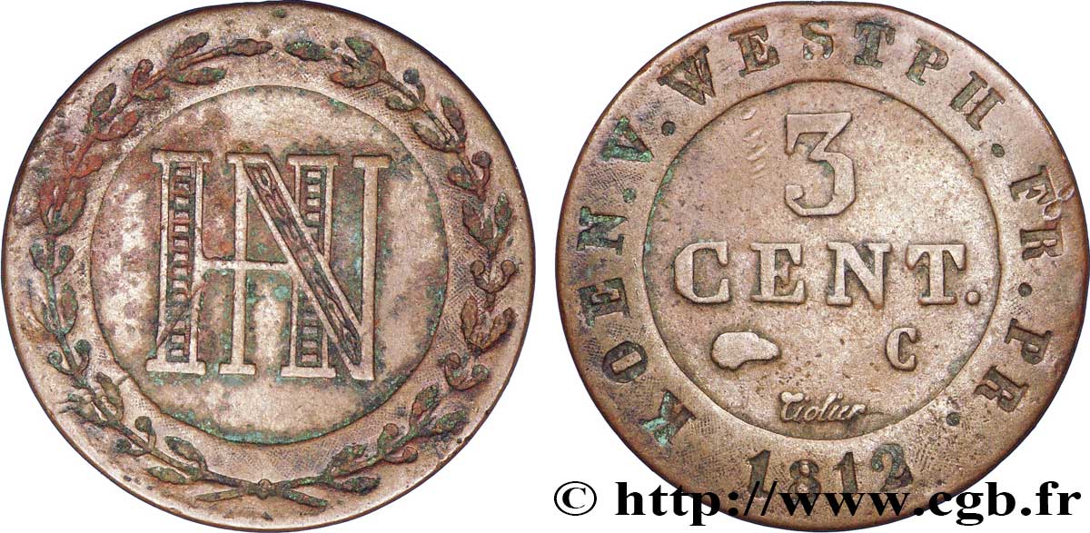 3 cent. 1812 Cassel VG.2038  TTB45 