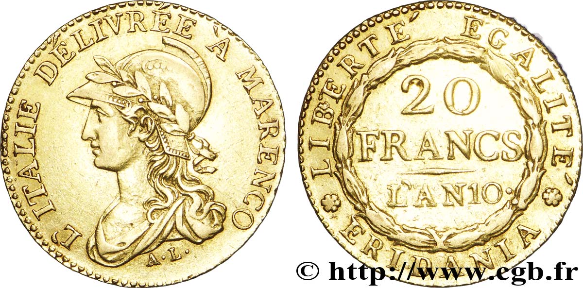 20 francs Marengo 1802 Turin VG.842  BB52 