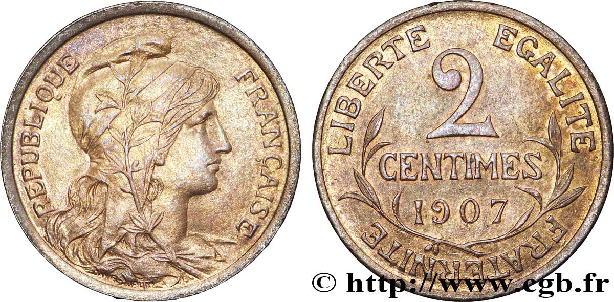 2 centimes Daniel-Dupuis 1907 Paris F.110/10 SUP58 
