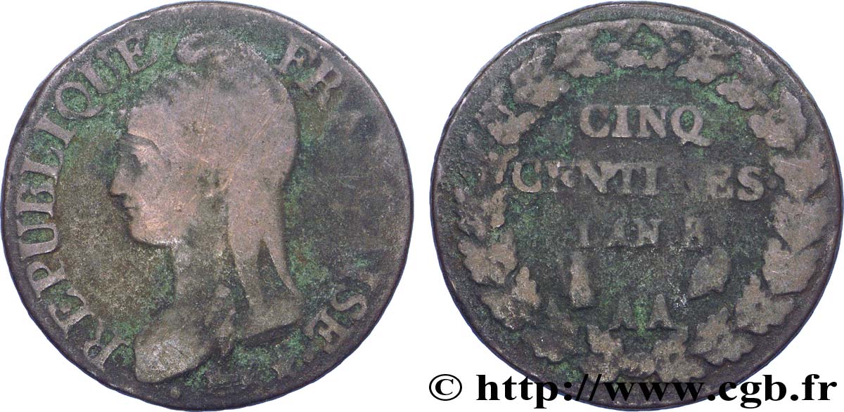 Cinq centimes Dupré, grand module 1800 Metz F.115/106 BC20 
