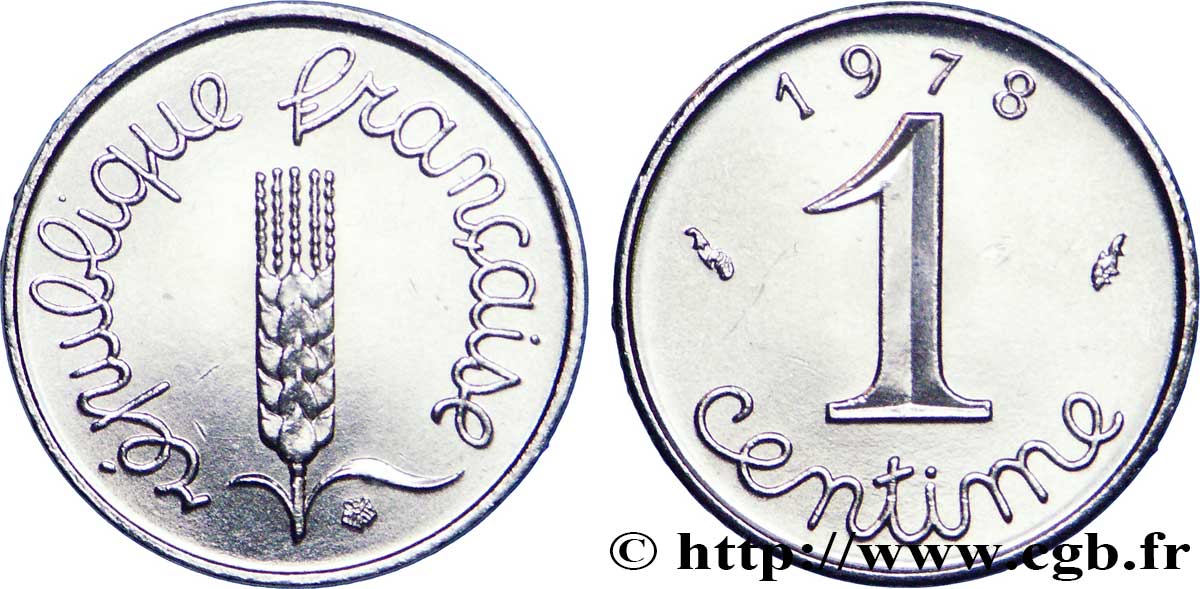 1 centime Épi, avec rebord 1978 Pessac F.106/34 SPL64 