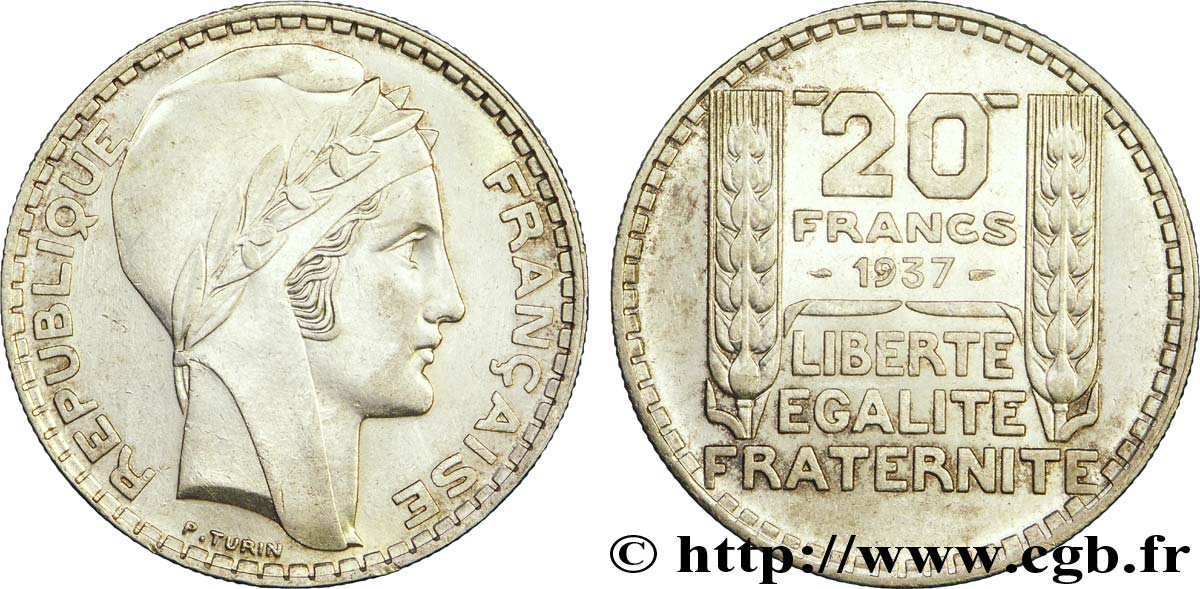 20 francs Turin 1937  F.400/8 SPL62 