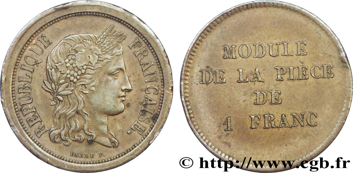 Essai au module de 1 franc par Barre n.d.  VG.3767  SUP58 