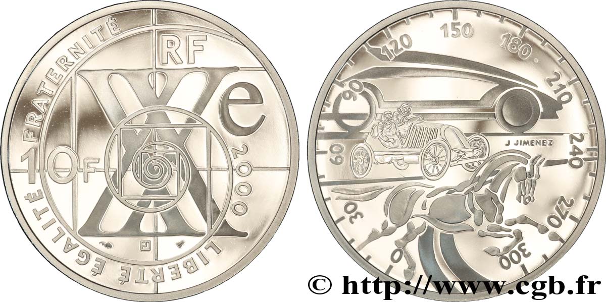 Belle Epreuve 10 francs - Le Siècle de l’Automobile 2000  F.1324 1 FDC 