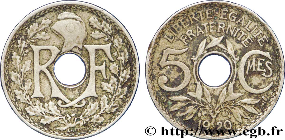 5 centimes Lindauer, grand module 1920 Paris F.121/4 SS48 
