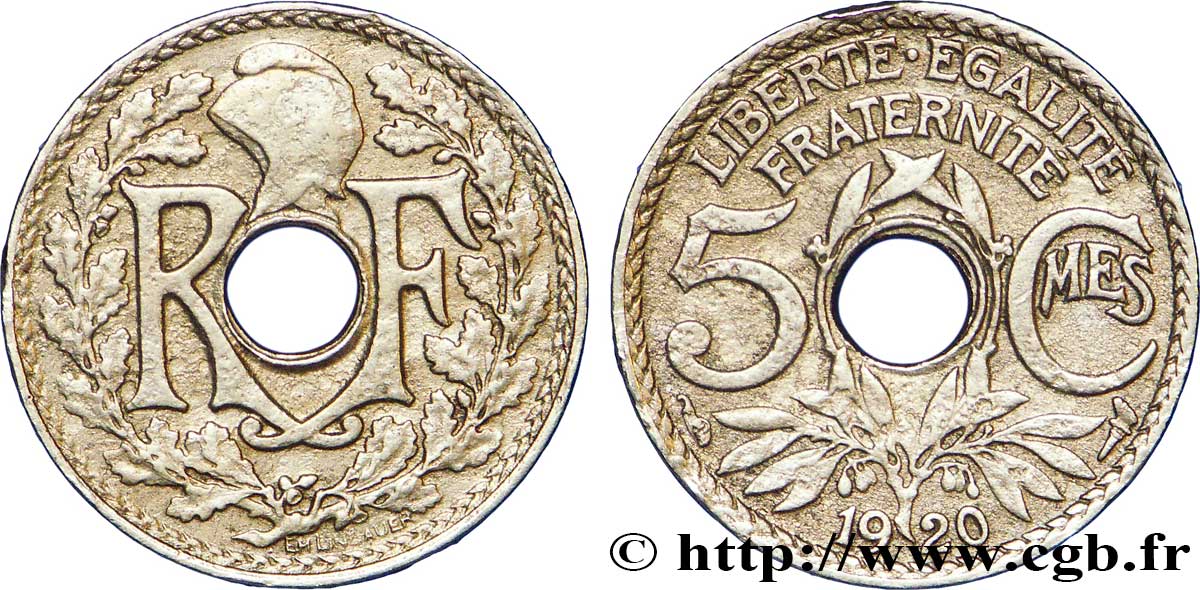 5 centimes Lindauer, petit module 1920 Paris F.122/2 SS45 