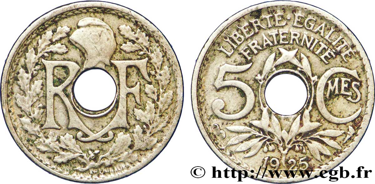 5 centimes Lindauer, petit module 1925 Paris F.122/10 MBC45 