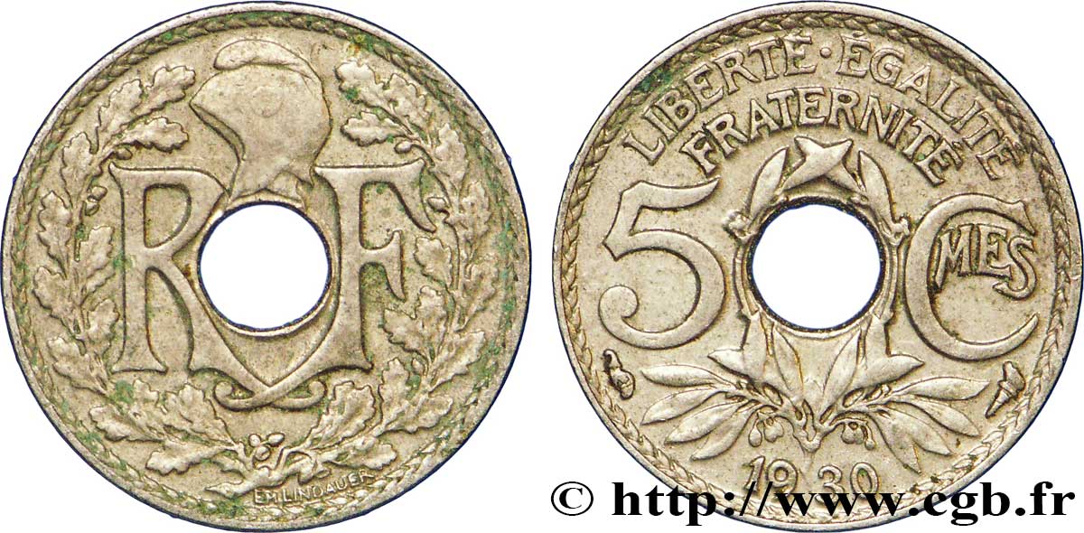 5 centimes Lindauer, petit module 1930 Paris F.122/13 BB45 