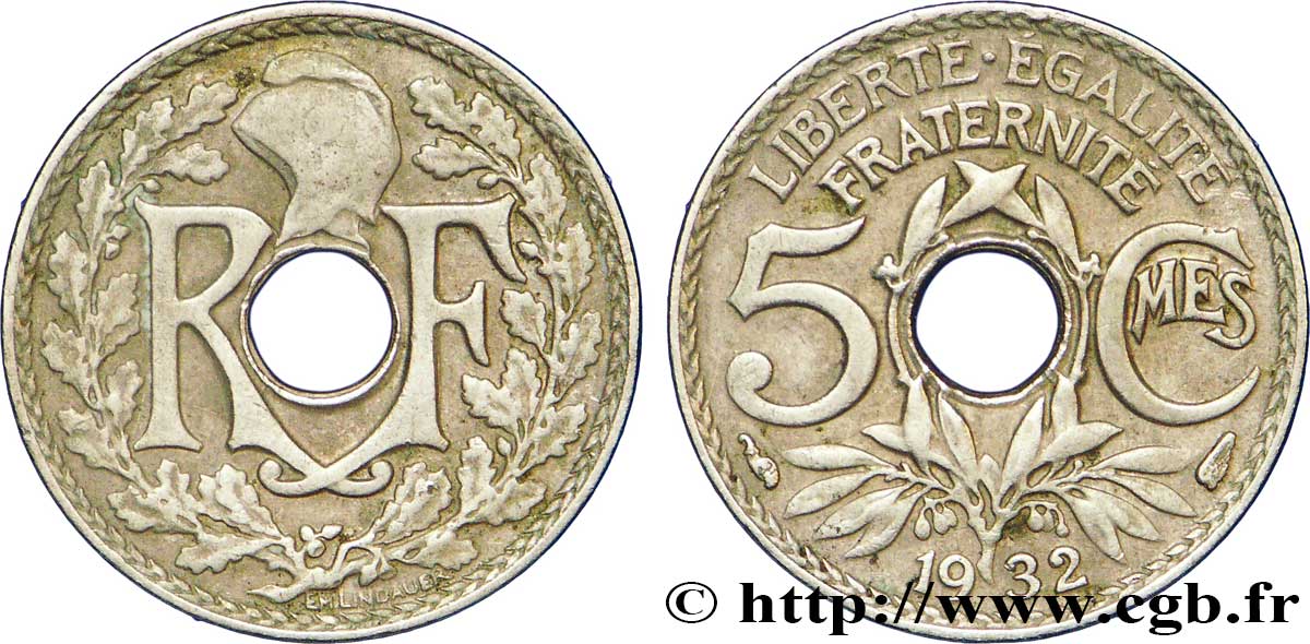 5 centimes Lindauer, petit module 1932 Paris F.122/15 TTB45 