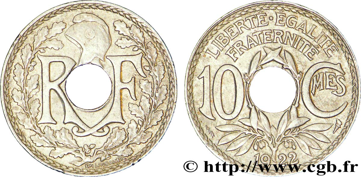 10 centimes Lindauer 1922 Poissy F.138/7 XF48 