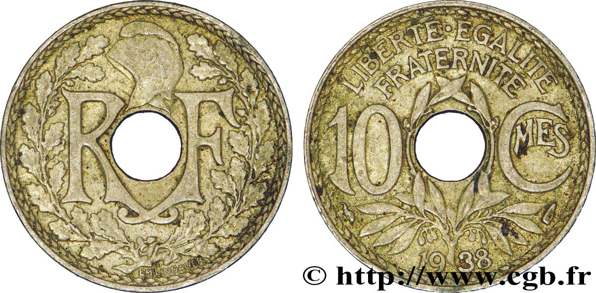 10 centimes Lindauer 1938  F.138/25 XF45 