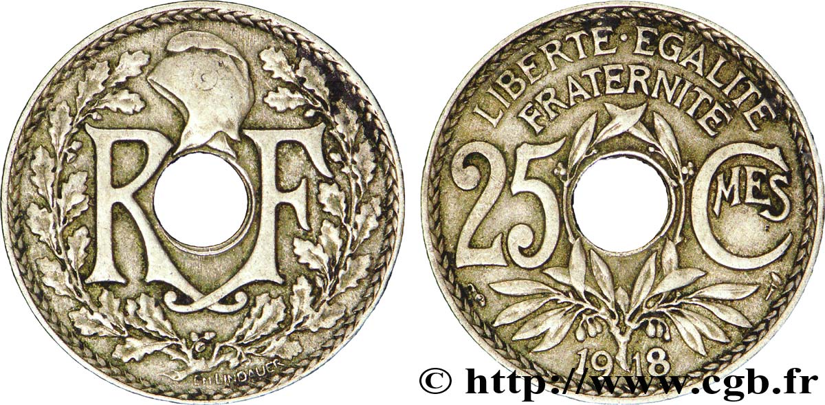 25 centimes Lindauer 1918  F.171/2 TTB40 