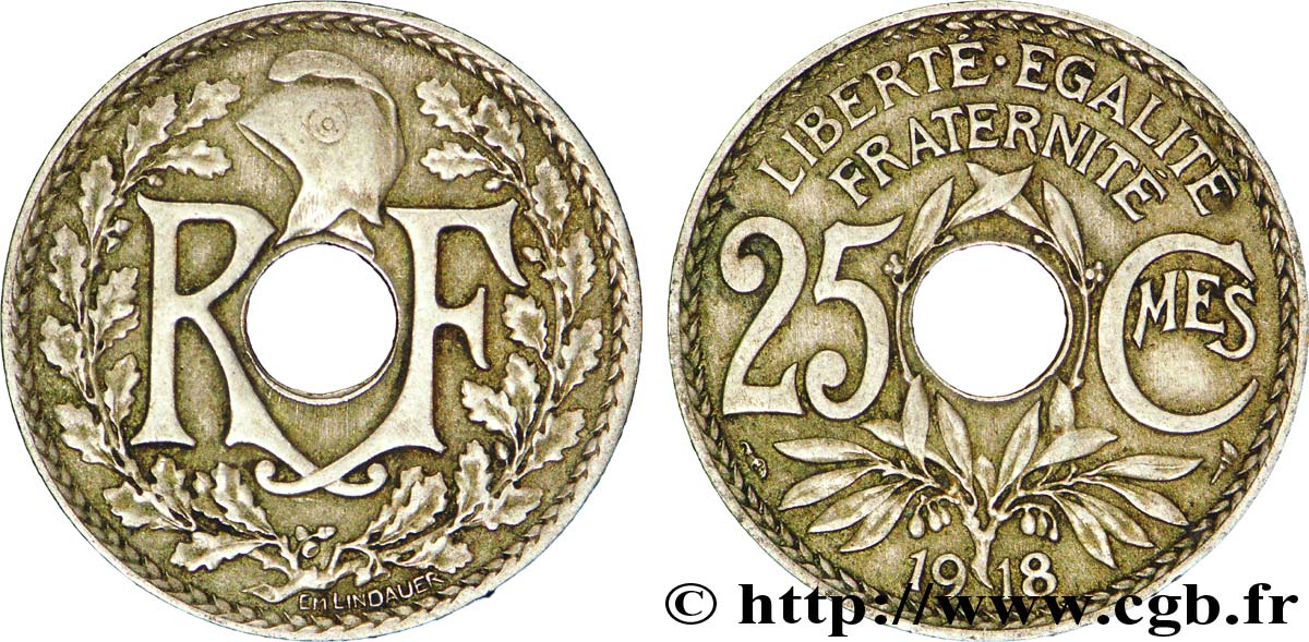25 centimes Lindauer 1918  F.171/2 XF45 