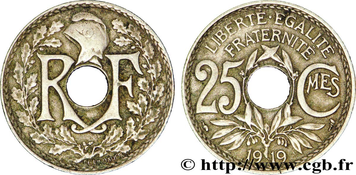 25 centimes Lindauer 1919  F.171/3 XF45 